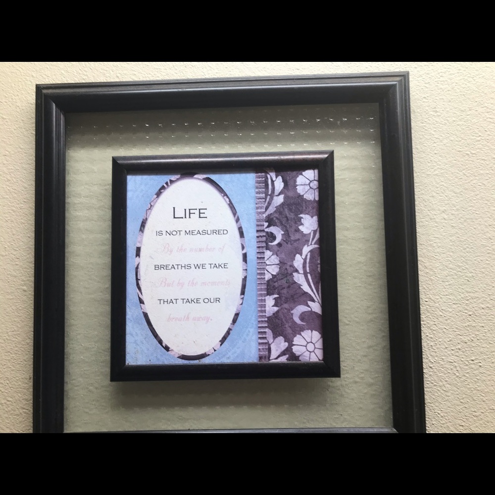 Framed inspirational quote